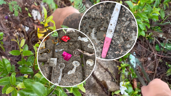 飛鵝山驚變時鐘酒店？港人三號風球行山清出5袋垃圾+過千支煙頭！義工：第一次執到驗孕棒...