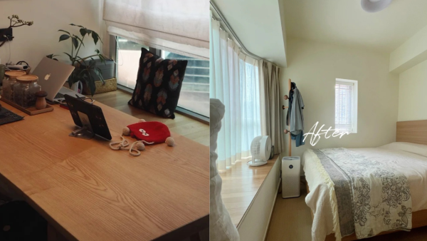 37萬元爆改650呎二手滲水夾屋！90後屋主親拆牆慳3萬蚊打造極簡溫馨窩居