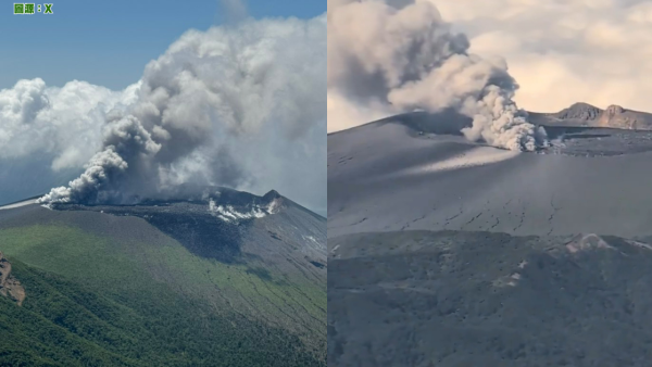 有片｜九州新燃岳火山爆發後一週地震2192次 飛機乘客直擊火山噴煙！