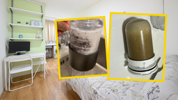 簡約公屋水喉濾芯變「奇異果汁」！食水驚現大量黑色微粒！住戶諗計自救...