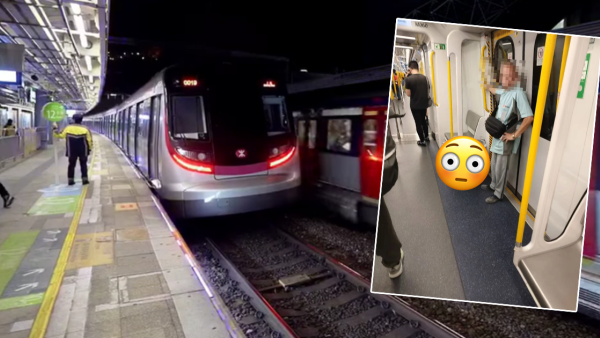 港鐵變「運泥車」？建築工人帶黑色大圓桶入車廂惹熱議！網民怒轟：遲啲連棺木都上得