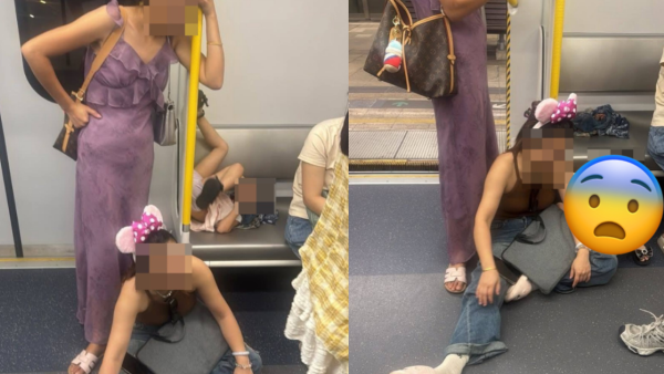 港鐵一家六口車廂3大誇張亂象！坐地下踩玻璃！內地網民：讓我們面目無光