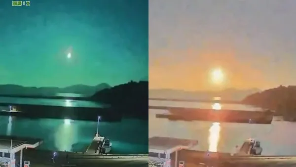 有片｜鹿兒島驚現極罕見隕石劃破天際 光芒瞬間照亮夜空 彷如《你的名字》場景