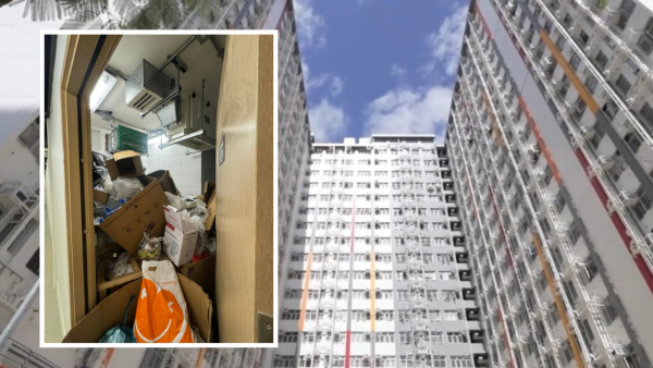 彩興路簡約公屋陸續入伙 大量紙箱塞爆垃圾房惹居民不滿