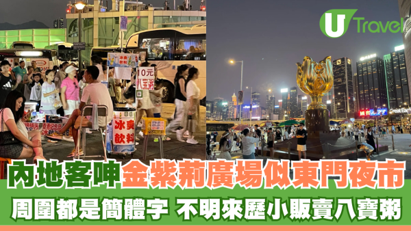 內地客呻金紫荊廣場變東門夜市 周圍都是簡體字 不明來歷小販賣八寶粥