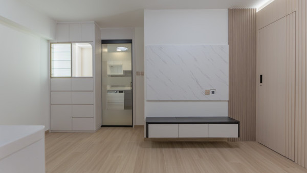 沙田廣林苑376呎居屋單位裝修！現代簡約風設計配原木傢俬+打造寬敞空間