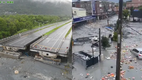 颱風樺加沙｜台灣花蓮縣水災至少14人死多人失蹤 洪水淹鎮沖斷驚險畫面曝光