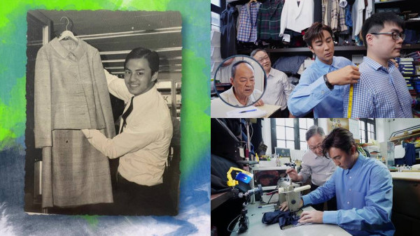 狄龍年輕時裁縫型英帥工作照曝光 兒子譚俊彥體驗父親昔日裁縫學師生涯