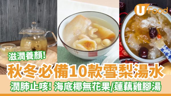 秋冬必備雪梨湯水10款｜潤肺止咳/滋潤養顏 海底椰無花果/蓮藕雞腳湯做法