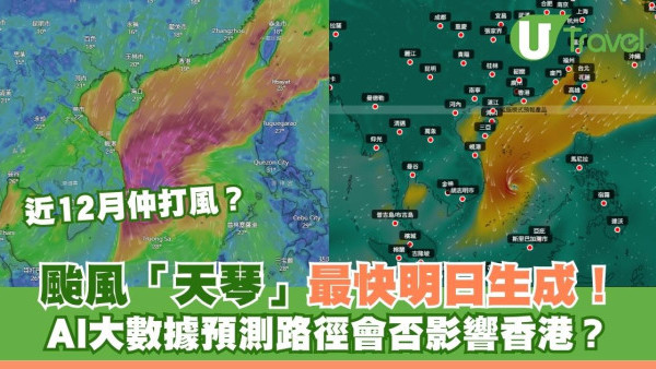 12月仲打風？颱風「天琴」最快明日生成！AI大數據預測路徑會否影響香港？