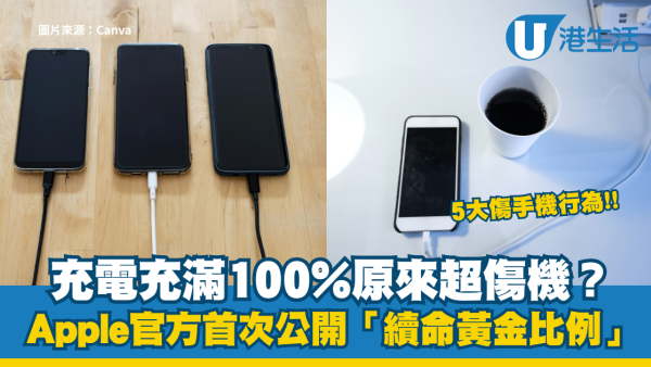 5大傷手機行為｜充電充滿100%原來超傷機？Apple官方公開「續命黃金比例」：這個數值最長壽