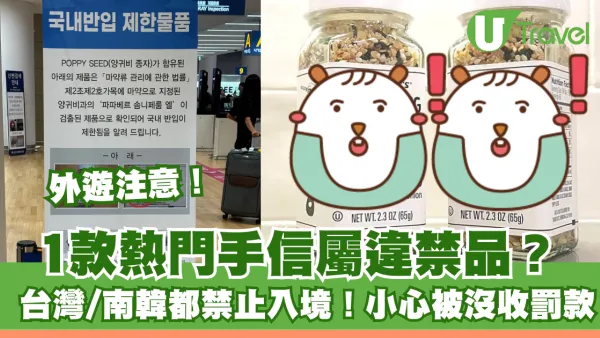 外遊注意！1款熱門手信屬違禁品？台灣/南韓都禁止入境！小心被沒收罰款