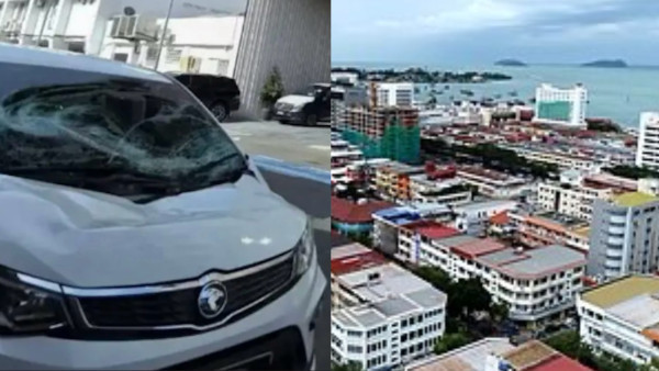 沙巴恐怖意外！女遊客9樓墮下砸爛私家車 丈夫崩潰嚎哭：老婆