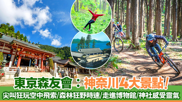 東京森友會：神奈川4大景點！尖叫狂玩空中飛索/森林狂野時速/走進博物館/神社感受靈氣
