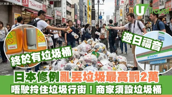 遊日注意｜東京澀谷區新規例！部分商店須設置垃圾桶 遊客亂丟垃圾最高罰2萬日圓