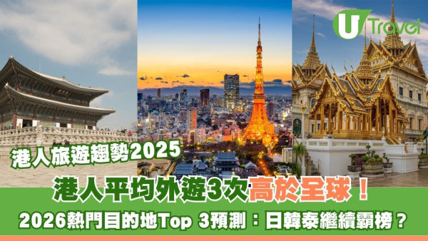 港人旅遊趨勢2025｜港人平均外遊3次高於全球！ 2026熱門目的地Top 3預測：日韓泰繼續霸榜？ 