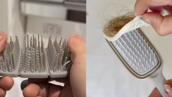 梳子卡滿頭髮難清理？3COINS $30「懶人髮刷」爆紅　實測：積滿髮垢一秒撕走