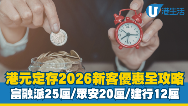 港元定存2026｜新客優惠全攻略：富融派25厘息全城最高 眾安20厘/建行12厘/花旗4.3厘大比拼