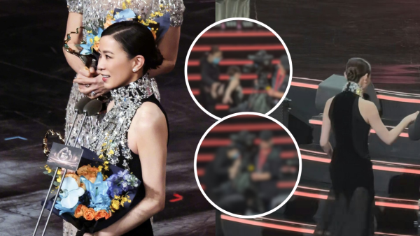 佘詩曼上台領獎慘當眾仆低！狠狠摔倒驚險畫面流出 一即時反應揭專業態度