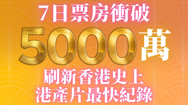 《夜王》票房衝破5000萬再現子華神奇蹟！香港史上最快衝破半億票房港產片