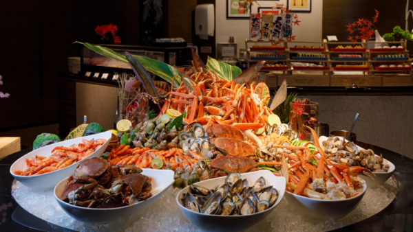 海洋公園萬豪酒店自助餐買一送一！3.5小時任食雪場蟹腳/波士頓龍蝦/炒辣蟹/斧頭扒！