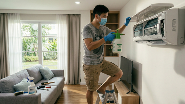 DIY洗冷氣｜五金師傅教簡易洗冷氣大法！5分鐘學識 窗口/分體機適用！一個人搞掂 成本$100唔使