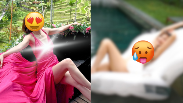 前TVB咪神峇里解放超低胸直落肚臍！比堅尼躺浮床晒魔鬼身材極養眼