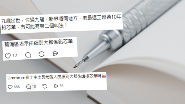 鉛芯筆定撳芯筆？網民揭香港地區隱藏方言 大西北街坊：由細到大都咁叫