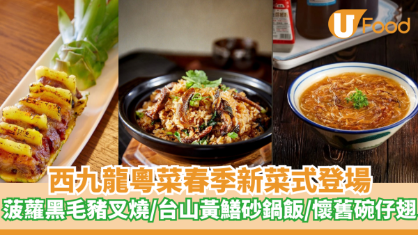 西九龍粵菜春季新菜式登場 菠蘿黑毛豬叉燒/台山黃鱔砂鍋飯/懷舊碗仔翅