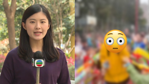 TVB女記者陳尚萱九龍城潑水節被圍攻潑水 被膠桶笠頭當場求饒：唔好淋我住！