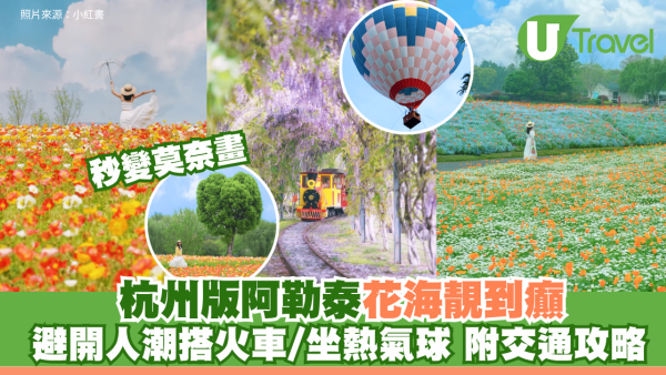 北上打卡新景點！杭州徑山花海還原「莫奈花園」 搭復古小火車穿梭千畝花田 必玩熱氣球附交通