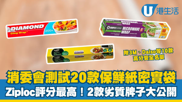 消委會保鮮紙測試｜20款保鮮紙及密實袋大比拼！Ziploc保鮮袋獲5星總評 2款雜質釋出量高