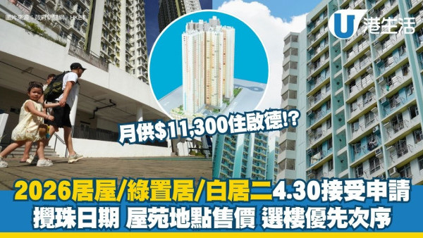 2026居屋/綠置居/白居二4.30起同步接受申請 月供$11,300住啟德？清拆戶有優先選樓權！