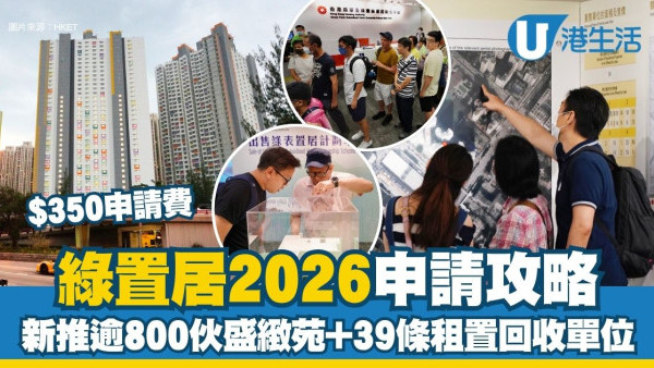 【綠置居2026懶人包】$350申請費＋新推逾800伙盛緻苑！申請日期/資格/屋苑一覽