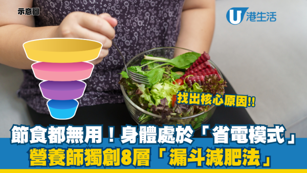 减肥︱节食做运动都没用？营养师独创“漏斗减肥法”踢走大肚腩！提防身体陷“省电模式”锁死脂肪