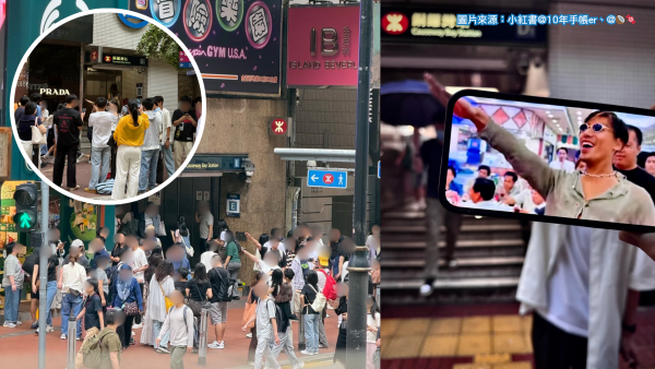 銅鑼灣現「隻手遮天」奇景！遊客爭扮烏鴉哥擺敏感手勢阻街 網民怒轟極失禮