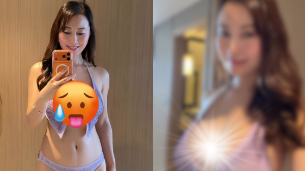 袁嘉敏史上最震撼穿窿三點式盡洩春光！36F逼爆場面搖搖欲墜令人缺氧