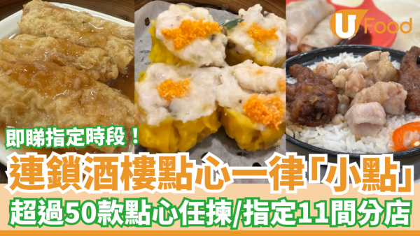 飲茶優惠｜連鎖酒樓全場點心一律小點！超過50款點心任揀／$18.8起歎蝦餃＋燒賣＋叉燒腸 (指定11間分店一覽)