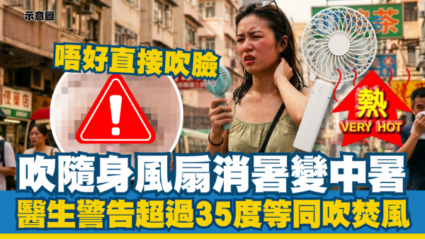 吹隨身風扇消暑變中暑！醫生警告超過35度等同吹焚風：揭「2大致命盲點」唔好吹臉