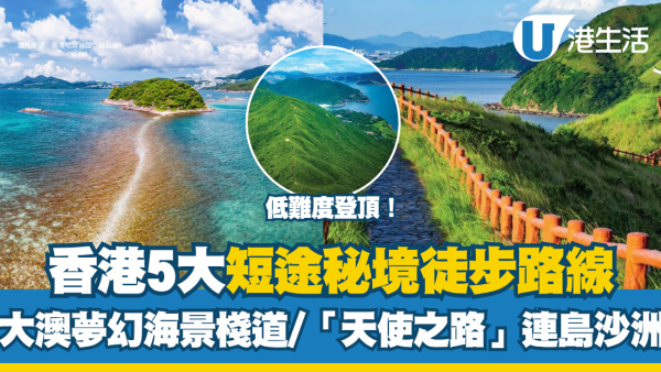 香港徒步路线推荐︱5条新手短途“秘境徒步路线”零难度登顶/梦幻海景栈道/极罕连岛沙洲（附交通懒人包）