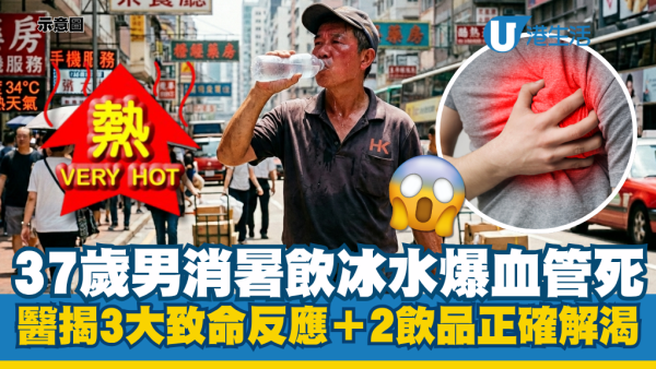 消暑飲冰水等同自殺？37歲男飲錯水爆血管極速死亡！醫揭致命真相：注意3大反應