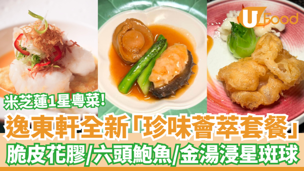中菜推介｜米芝蓮1星逸東軒全新套餐登場！招牌蜜汁叉燒＋六頭鮑魚伴遼參＋脆皮花膠 (U Food實測試食)