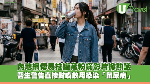 網傳易拉罐藏粉蟎影片掀熱議 醫生警告直接對嘴飲用恐染致命「鼠尿病」