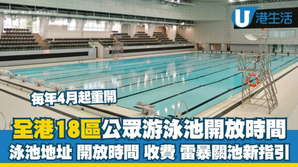 公眾游泳池2026︱康文署公眾泳池4月重開！康文署游泳池開放時間及收費一文睇清！
