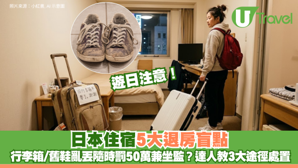 遊日注意！日本住宿5大退房盲點 行李箱/舊鞋亂丟最嚴重可罰50萬兼坐監？達人教3大途徑汰舊換新