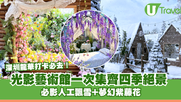 深圳龍華打卡必去！ 光影藝術館一次集齊四季絕景 必影人工飄雪+夢幻紫藤花