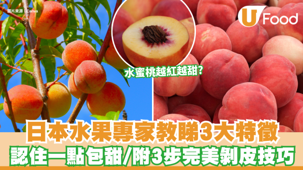 揀桃貼士｜水蜜桃越紅越甜？日本水果專家教睇3大特徵揀靚桃 認住「呢點」包保超甜 附3步完美去皮技巧