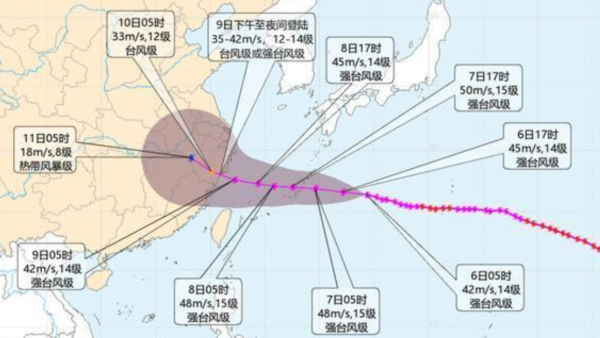 台风白海豚料周日袭浙江！经历5次“眼壁置换”极罕见 成登陆内地最长途台风