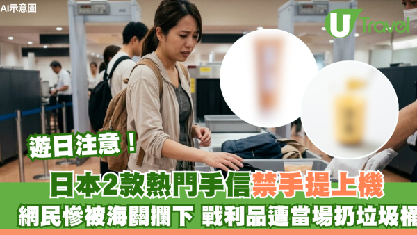 遊日注意！日本熱門手信布丁、明太子醬禁手提上機！網民慘被海關攔下痛失心血 戰利品遭當場扔垃圾桶