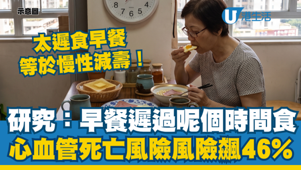 太遲食早餐等於慢性減壽！研究揭遲過「呢個時間」食 心血管死亡風險飆46%
